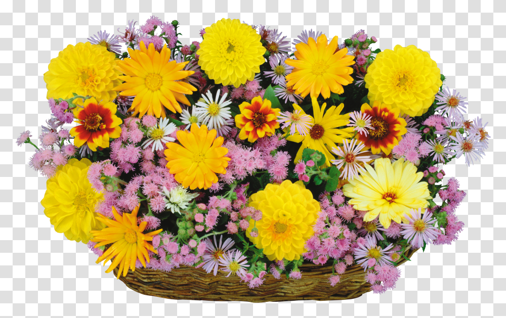 Download Hd Svg Black And White Basket Of Flowers Flower Basket Transparent Png