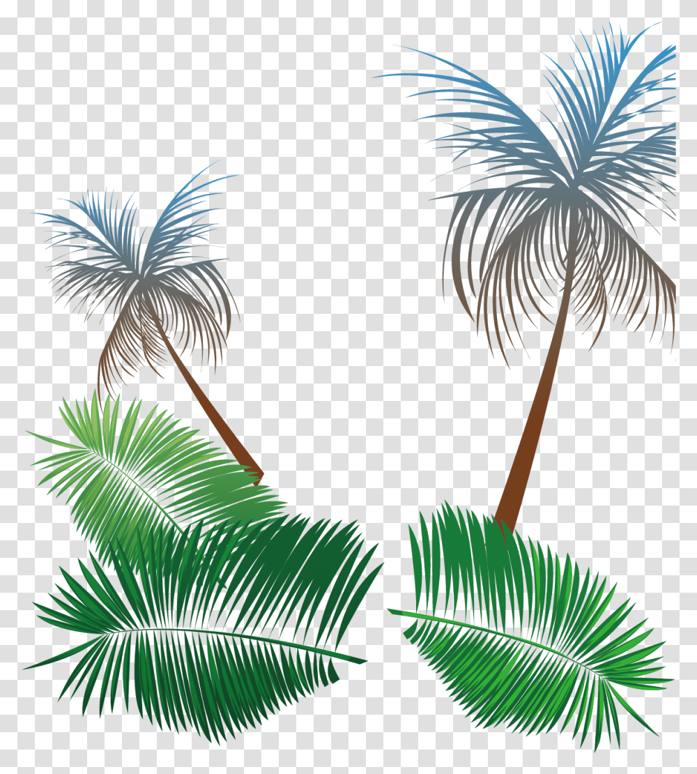 Download Hd Svg Library Beach Coconut Tree Summer Palm Vector, Vegetation, Plant, Nature, Outdoors Transparent Png