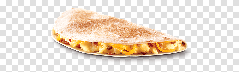 Download Hd Taco Bell Quidia Omelette, Bread, Food, Pita, Sandwich Transparent Png