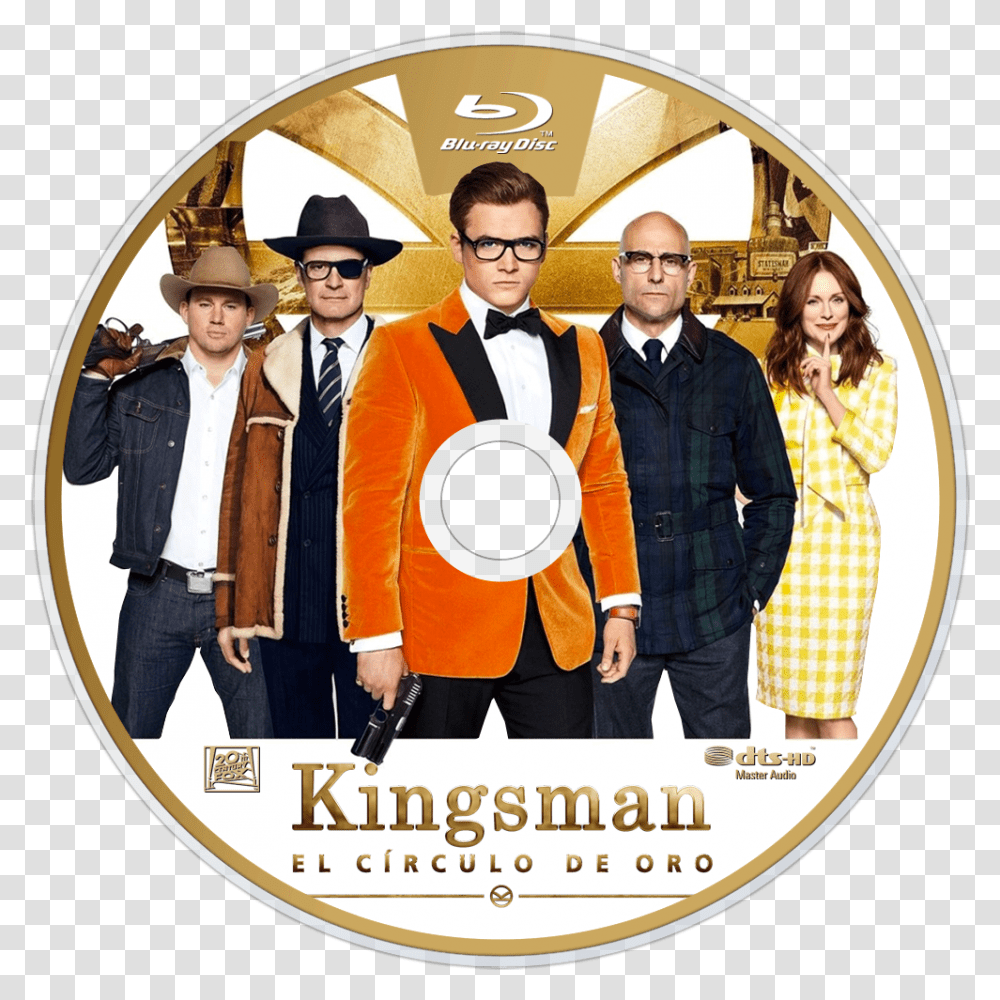 Download Hd The Golden Circle Bluray Disc Image Kingsman Kingsman Golden Circle Dvd, Person, Human, Disk, Sunglasses Transparent Png