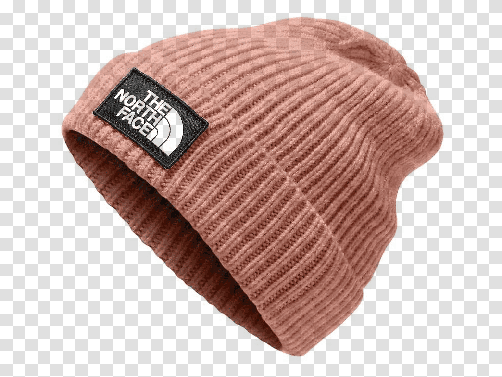 Download Hd The North Face Logo Box Cuf Beanie The North North Face Red Beanie, Clothing, Apparel, Cap, Hat Transparent Png