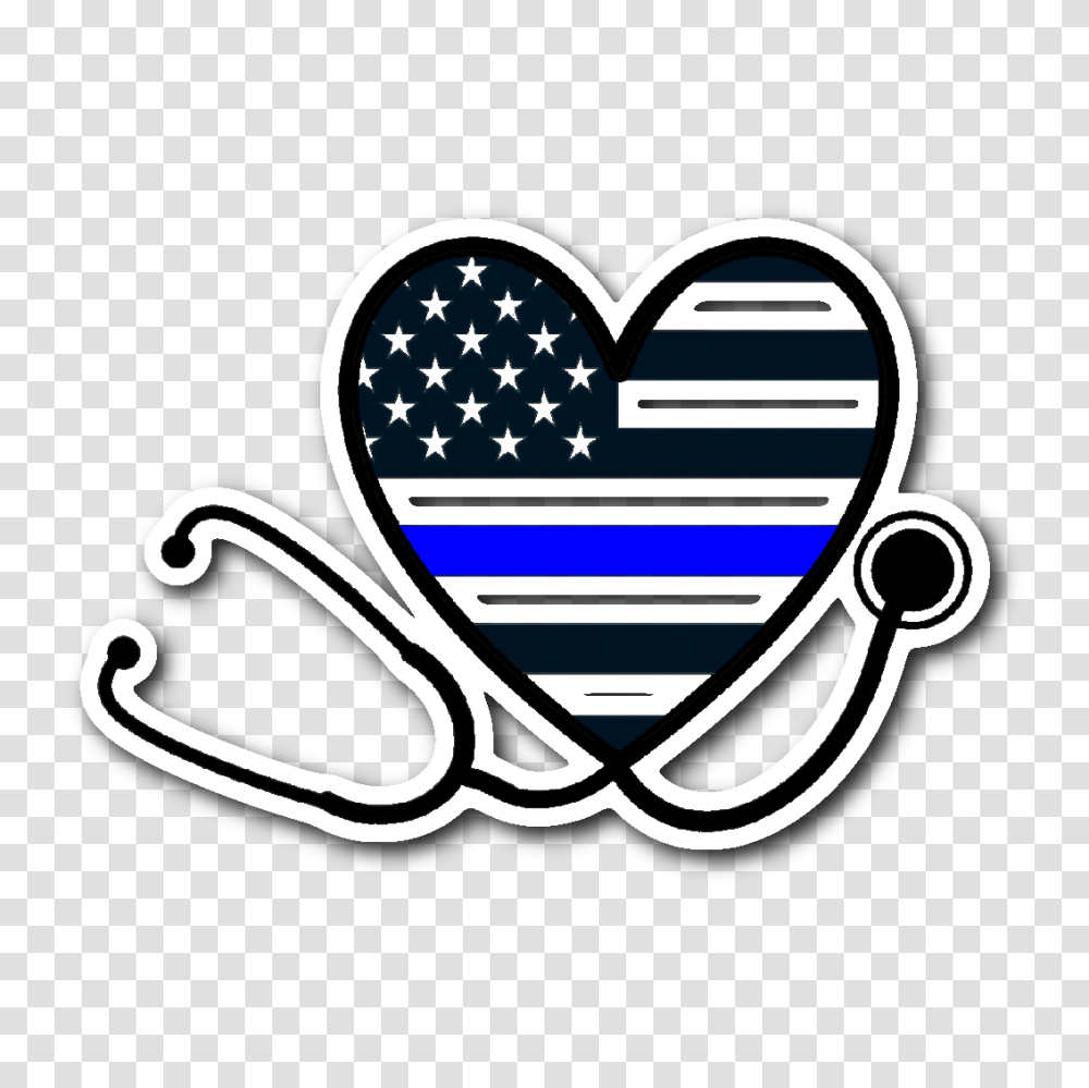 Download Hd Thin Blue Line Heart Stethoscope Nurse And She Saves Lives And He Protects Them, Symbol, Lawn Mower, Tool, Logo Transparent Png
