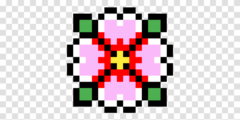 Download Hd Tropical Flower Simple Flower Pixel Art Simple Flower Pixel Art, Rug, Pac Man Transparent Png