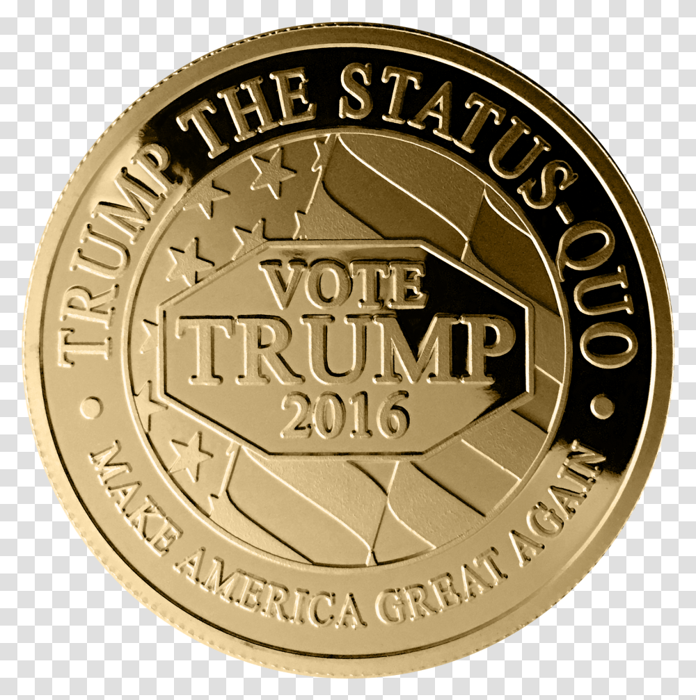 Download Hd Trump Logo Gold Presidential Seal 2016 Donald Trump, Clock Tower, Architecture, Building, Coin Transparent Png