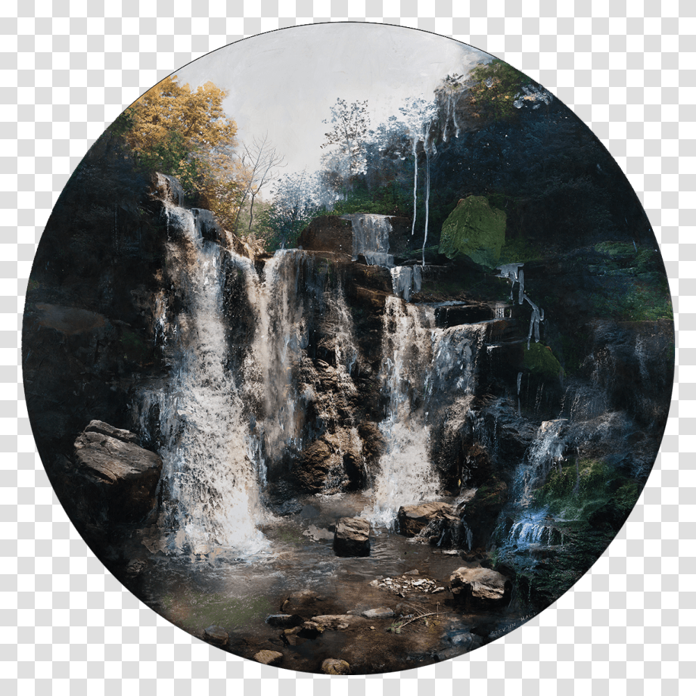 Download Hd Tumblr Nature Waterfall, River, Outdoors, Painting, Panoramic Transparent Png