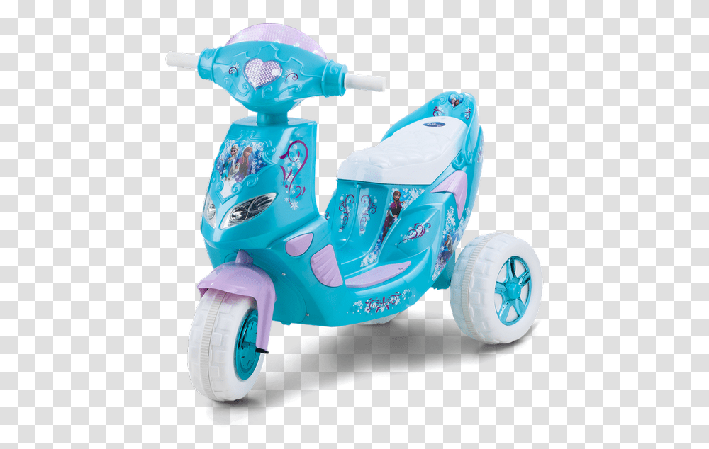 Download Hd Twinkle Lights Frozen Power Wheel Scooter, Toy, Vehicle, Transportation, Tricycle Transparent Png