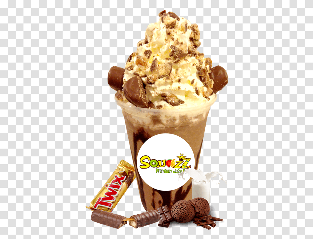 Download Hd Twix Milkshake Gelato, Ice Cream, Dessert, Food, Creme Transparent Png