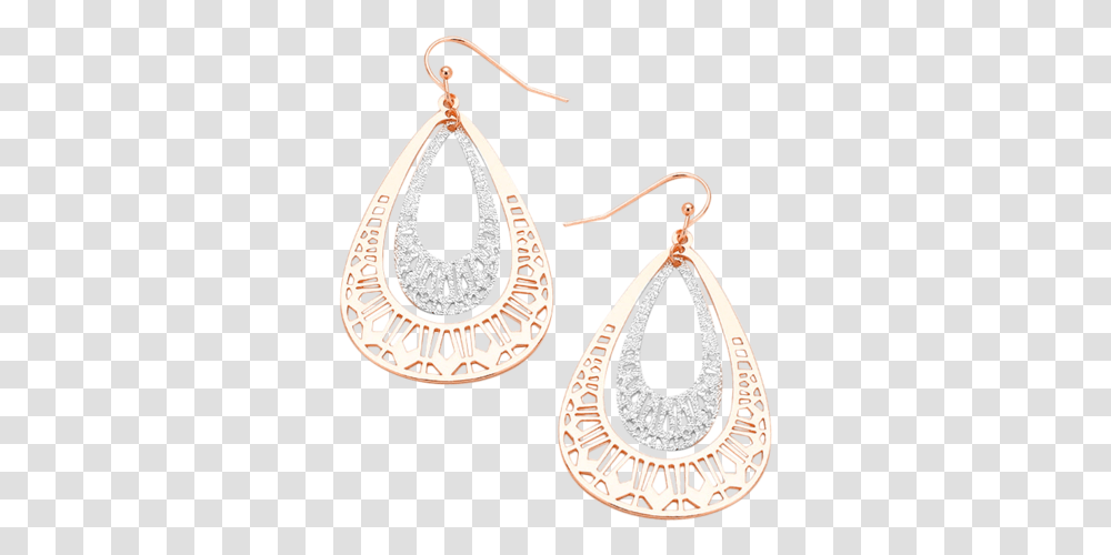 Download Hd Two Tone Filigree Dangle Earrings Rose Gold Earrings, Jewelry, Accessories Transparent Png