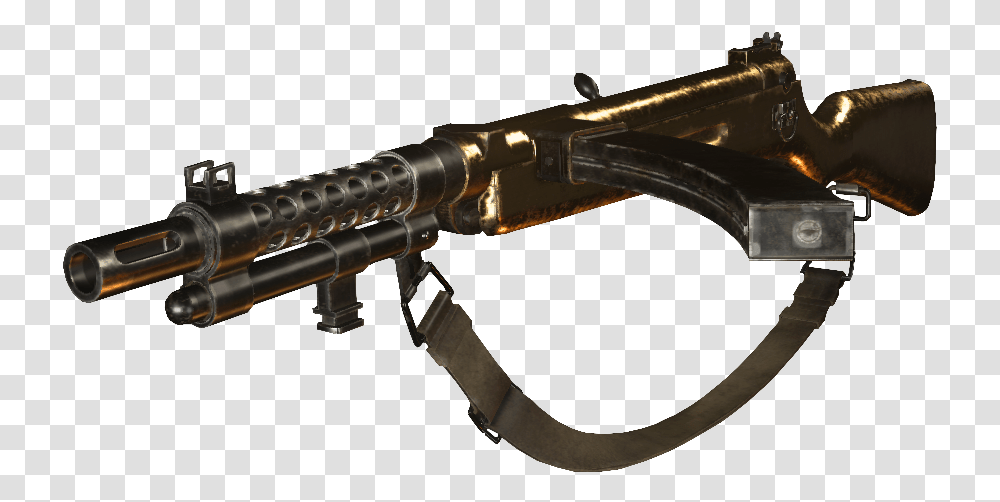 Download Hd Type 100 Gold Wwii Type 100 Cod Ww2 Type 100 Machine Gun, Weapon, Weaponry, Rifle Transparent Png