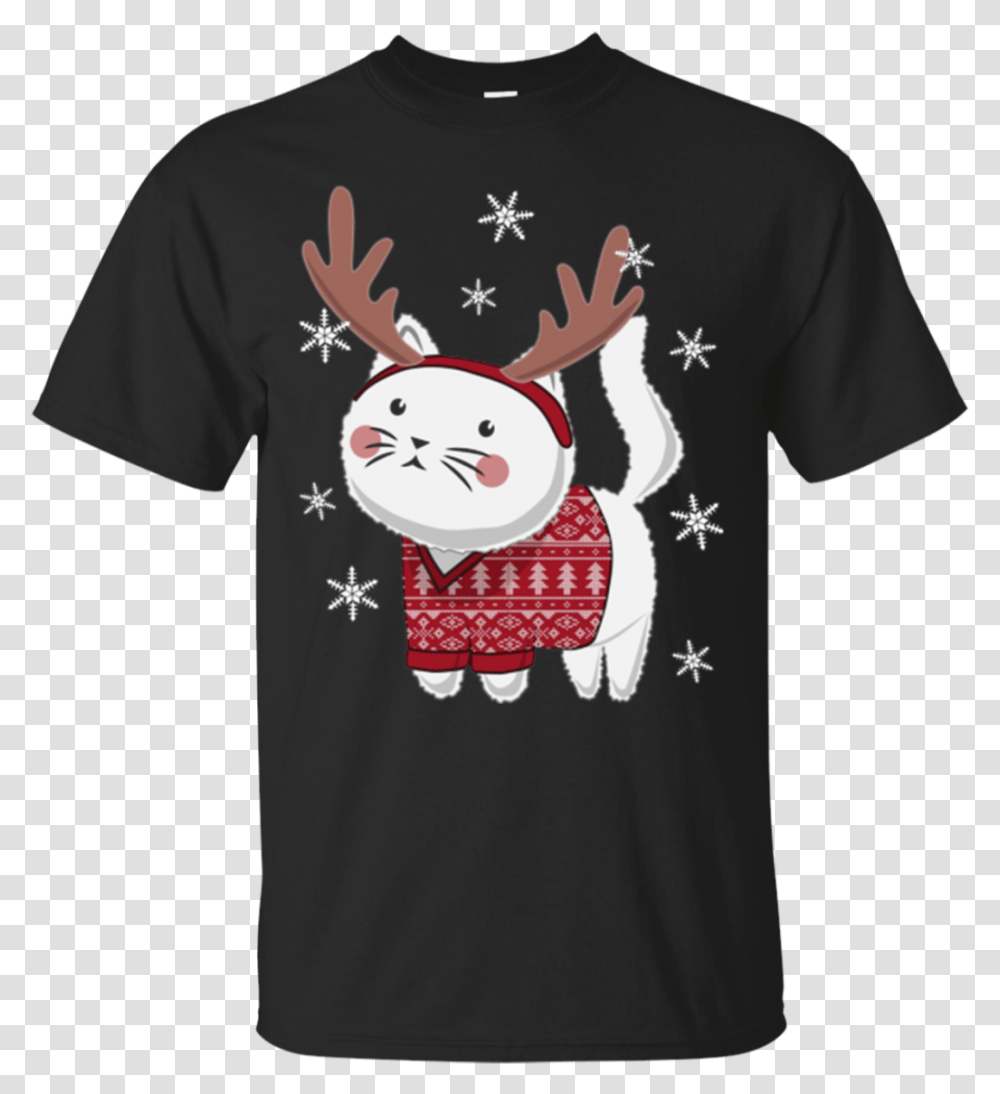 Download Hd Ugly Christmas Sweater Cat Reindeer Antlers Nofx Never Trust A Hippy T Shirt, Clothing, Apparel, T-Shirt, Person Transparent Png