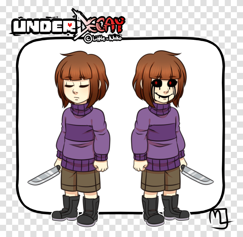 Download Hd Underdecay Frisk Underdecay Chara Waterfall Echo Flower Undertale Aus Flower, Comics, Book, Manga, Person Transparent Png