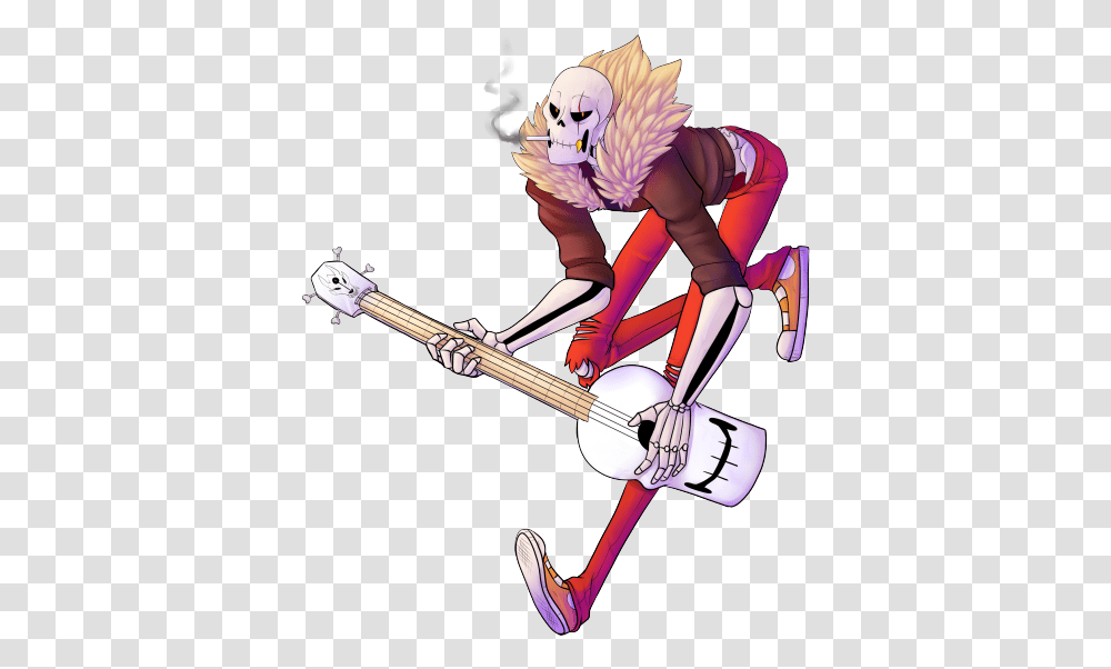Download Hd Undertale Underfell Papyrus Rock Music Cartoon, Person, Leisure Activities, People, Musical Instrument Transparent Png