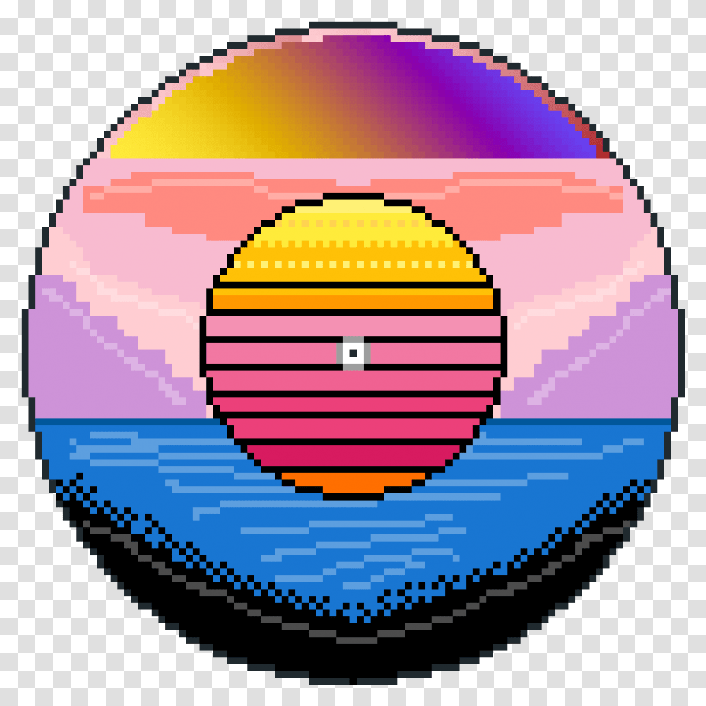 Download Hd Vaporwave Vinyl Circle Image Vaporwave Circle, Sphere, Outdoors, Astronomy, Outer Space Transparent Png