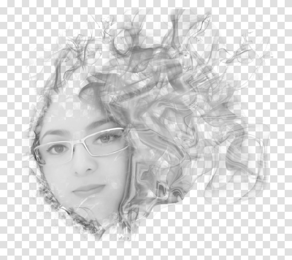 Download Hd Vector Black And White Library Tutorial Smoke Effect For Photoshop, Glasses, Person, Drawing, Art Transparent Png