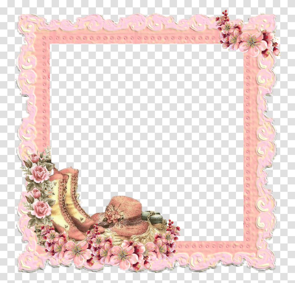 Download Hd Victorian Frame Flower Frame Square, Wedding Cake, Dessert, Food, Birthday Cake Transparent Png