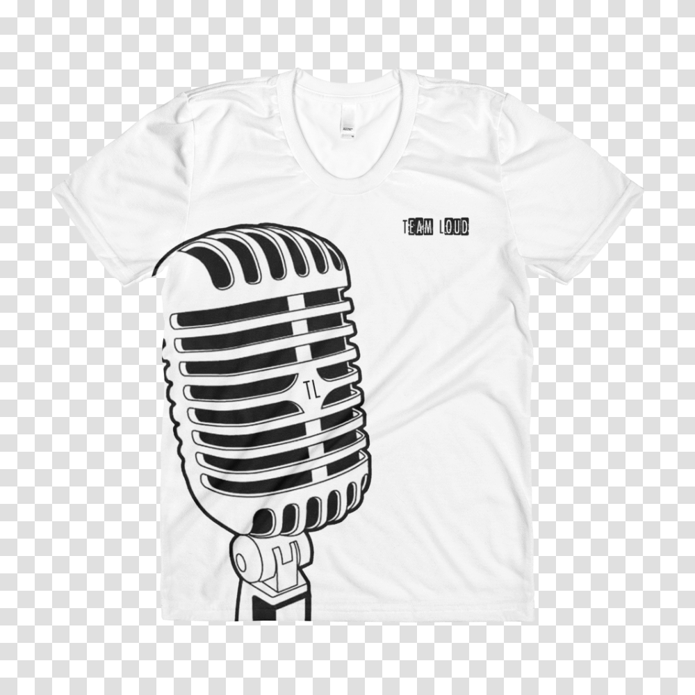 Download Hd Vintage Microphone Women's T Shirt Microphone Vintage Mic, Clothing, Apparel, T-Shirt, Person Transparent Png