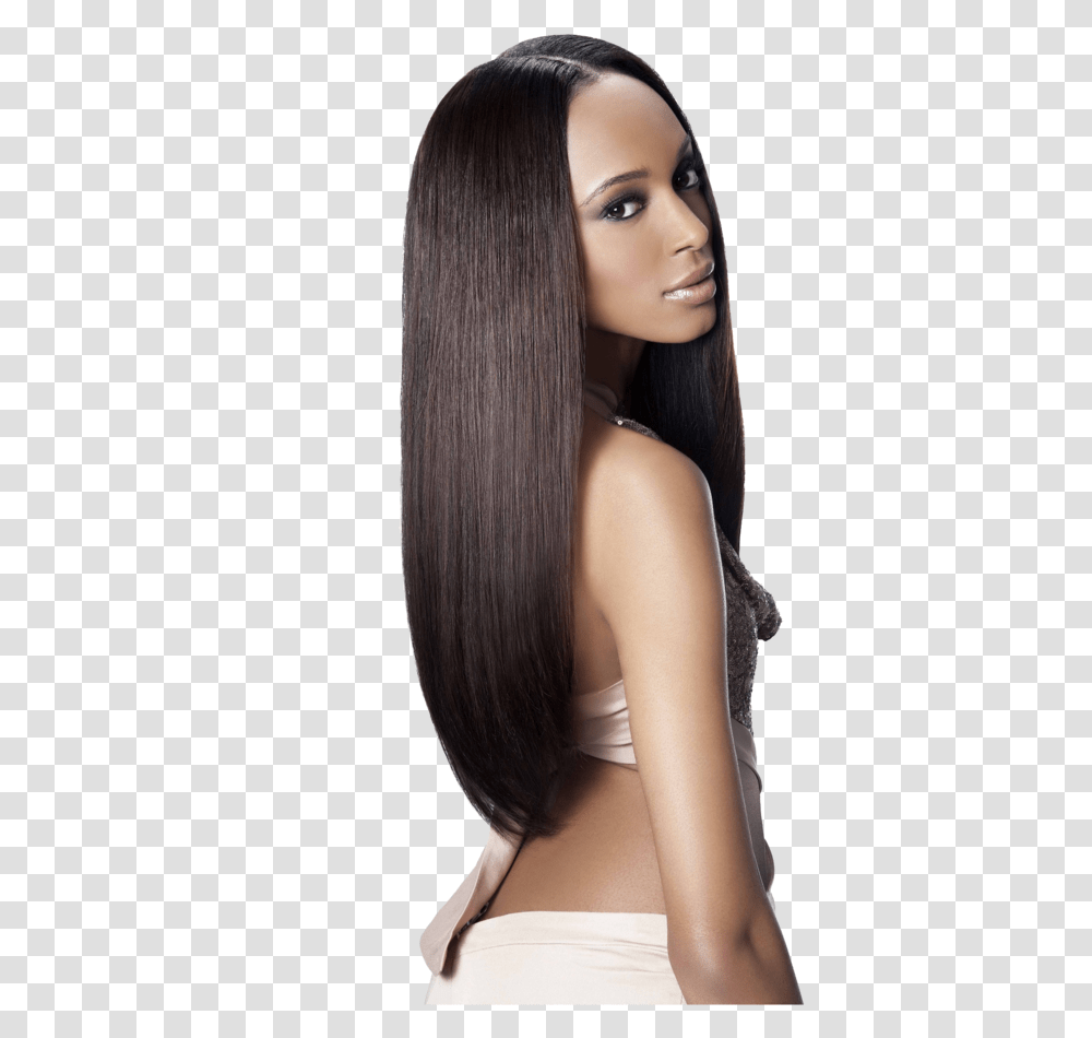 Download Hd Virgin Hair Bundles Long Hair Human Hair Wigs, Person, Black Hair, Face Transparent Png