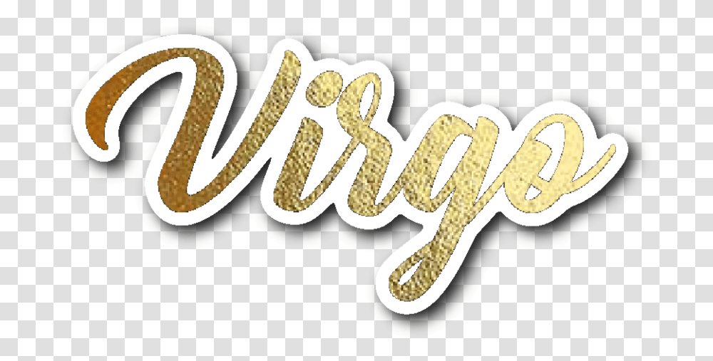 Download Hd Virgo Gold Lettering Vinyl Sticker Zodiac Stickers Virgo, Rope Transparent Png
