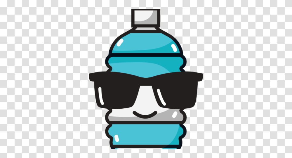 Download Hd Water Bottle Clipart Cute Water Bottle Kawaii Sad Plastic Bottle Cartoon, Clothing, Helmet, Sunglasses, Goggles Transparent Png