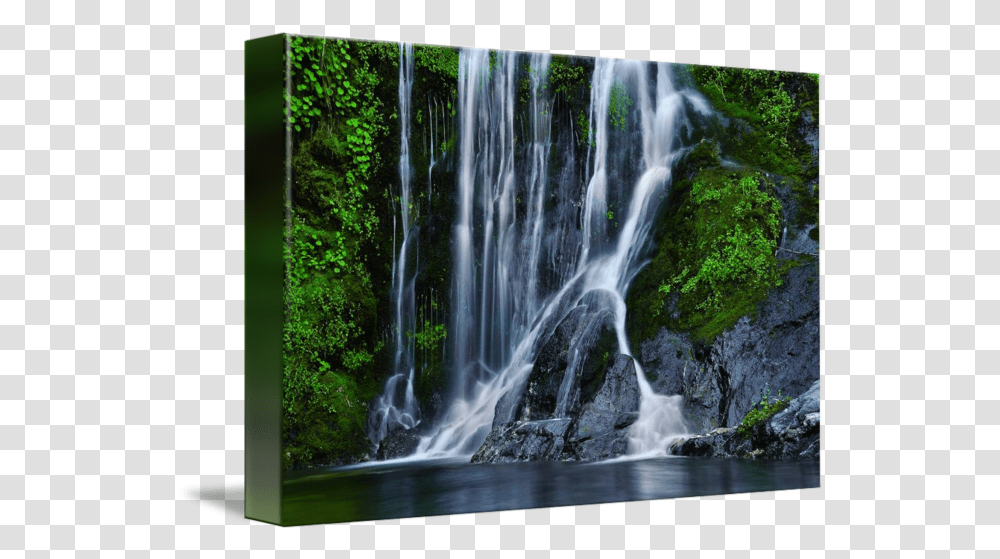 Download Hd Waterfalls Drawing Los Angeles Water Fall, River, Outdoors, Nature, Bird Transparent Png