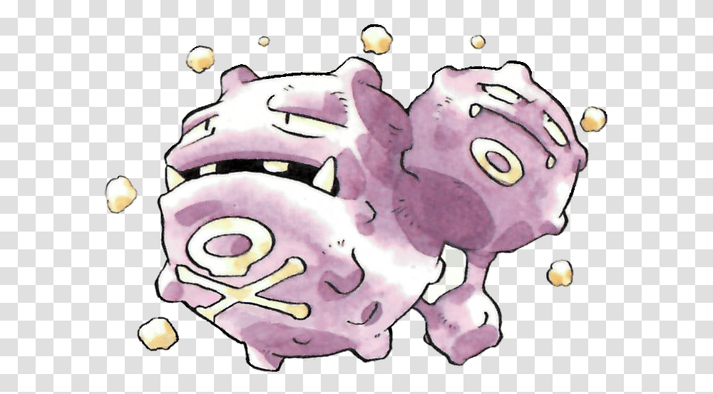 Download Hd Weezing Pokemon Red And Green Official Game Art Pokemon Weezing Red, Person, Plant, Piggy Bank, Hand Transparent Png