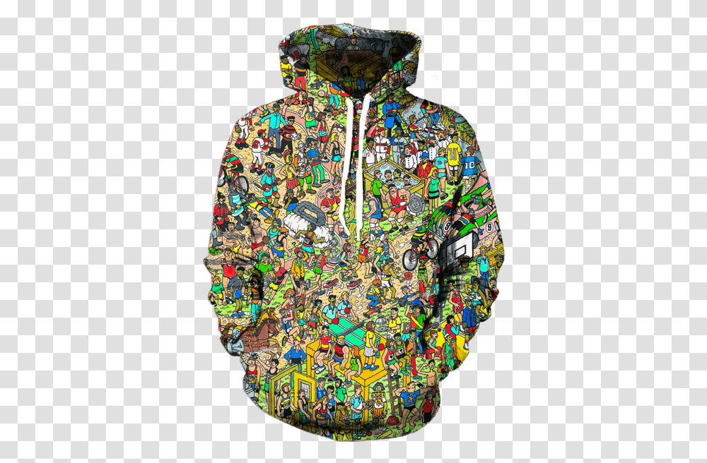 Download Hd Where's Waldo Hoodie Pepe Frog Jacket Waldo Hoodie, Clothing, Sweatshirt, Sweater, Coat Transparent Png