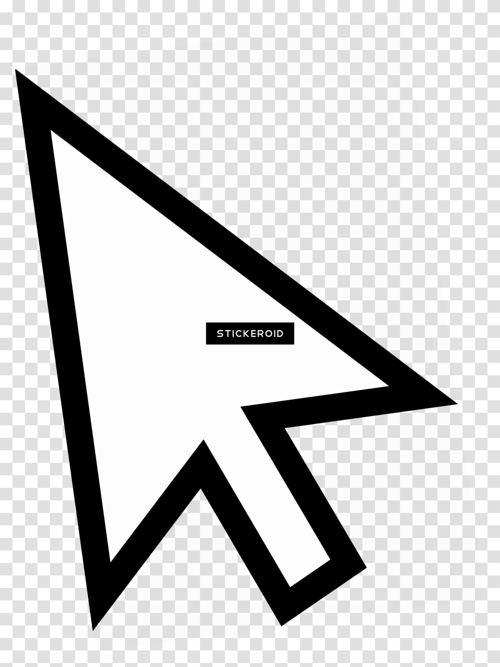 Download Hd White Mouse Cursor Arrow By Qubodup Icon Arrow Vector Click Icon, Triangle, Lighting, Symbol, Text Transparent Png