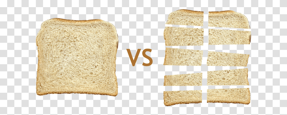 Download Hd Whole Slice Of Bread Vs Pieces Sliced Piece Of Vs Slice, Food, Toast, French Toast, Cracker Transparent Png