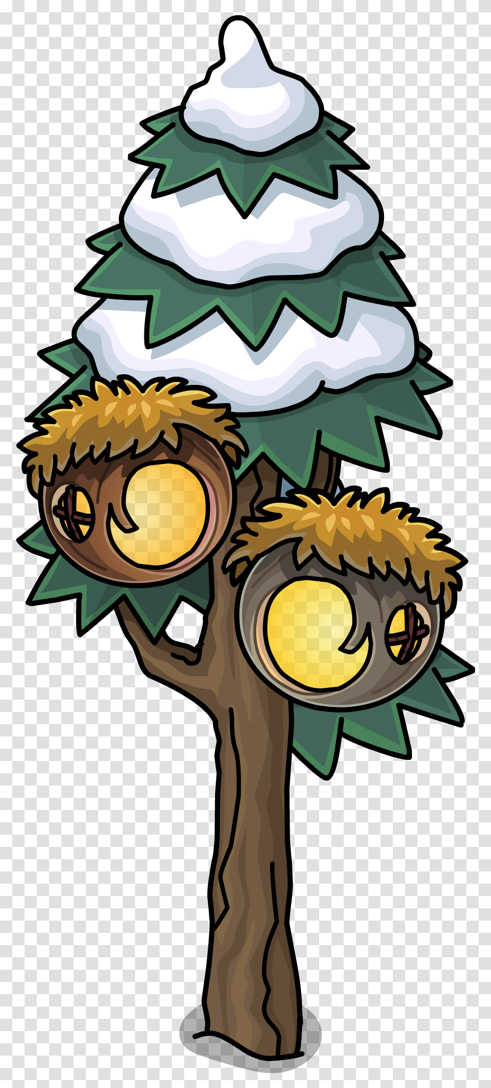 Download Hd Wilds Puffle Treehouse In Game Cartoon Club Penguin Tree, Angry Birds, Plant, Vegetation, Graphics Transparent Png