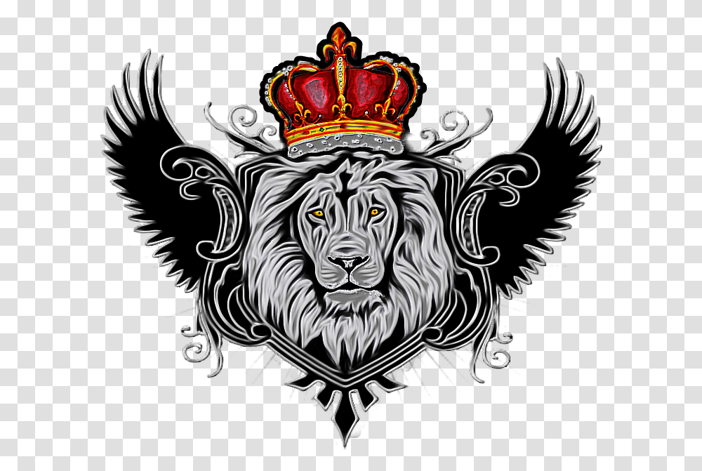 Download Hd Wings Couronne Lion With Crown, Emblem, Zebra, Wildlife Transparent Png