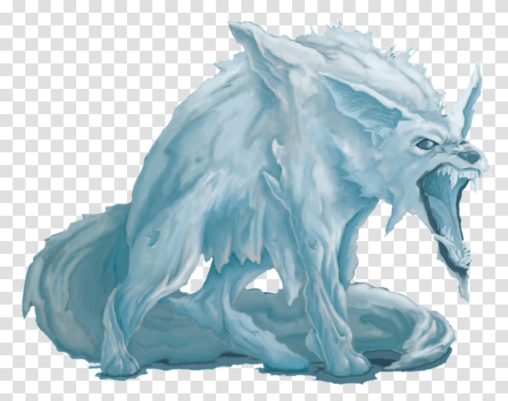 Download Hd Winter Wolf Dungeons And Dragons Winter Wolf Dungeons And Dragons, Outdoors, Ice, Nature, Mammal Transparent Png