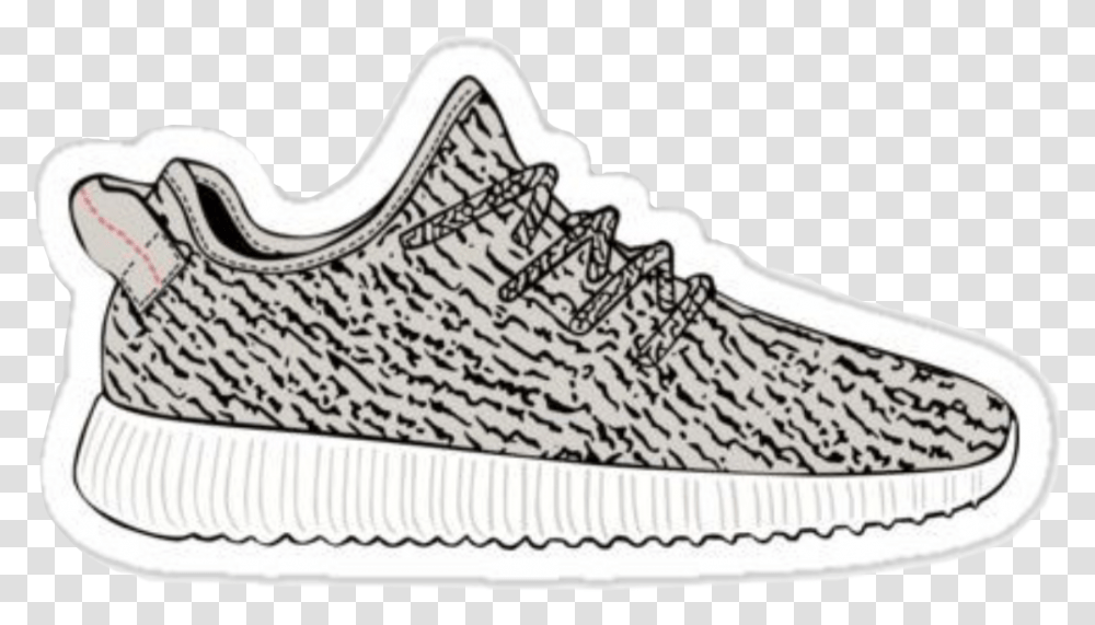 Download Hd Yeezy Shoes Tumblr Grey Shoe Freetoedit Shoes Line Art, Clothing, Apparel, Footwear, Sneaker Transparent Png