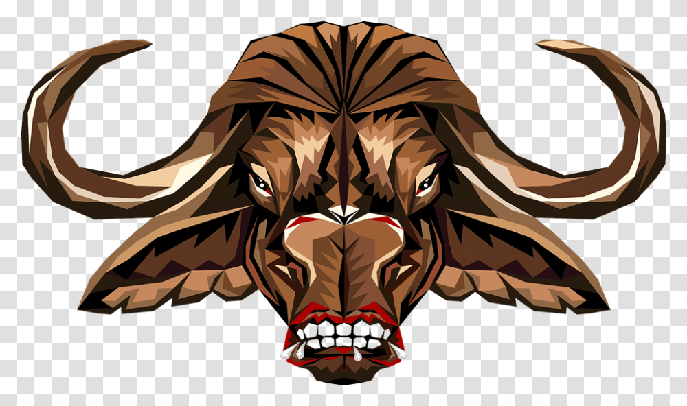 Download Head Animal Buffalo Nature Stylized Comic Buffalo Head, Ornament, Pattern, Hand, Art Transparent Png