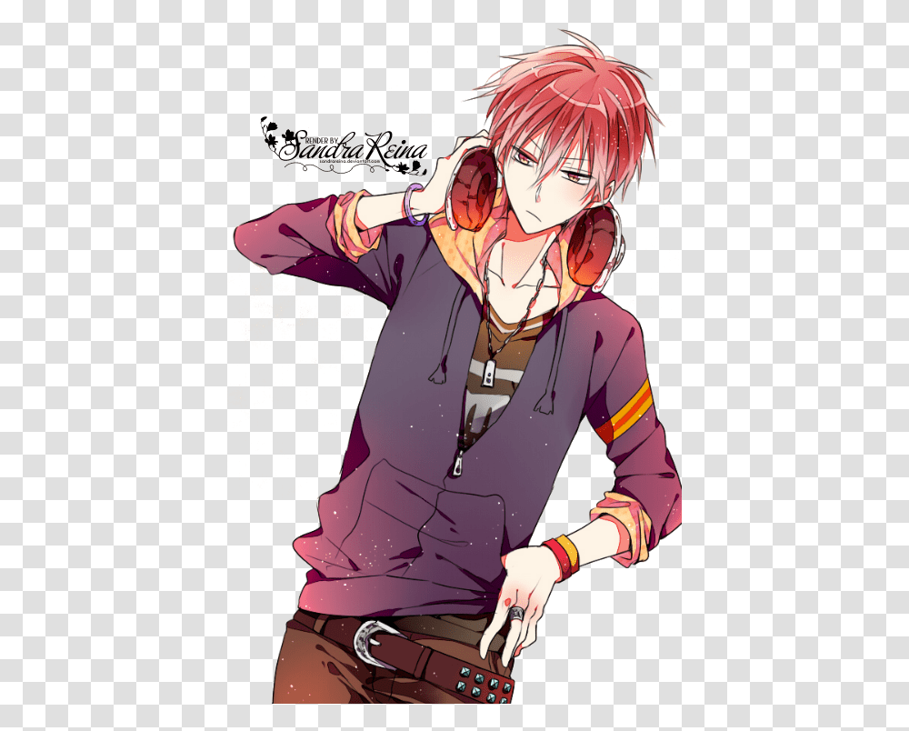 Download Headphones Kuroko's Basketball Anime Boys Cute Red Haired Anime Boy, Person, Human, Manga, Comics Transparent Png
