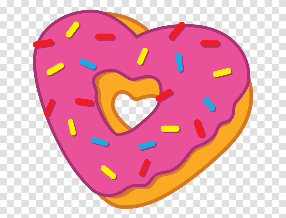 Download Heart Clipart Donut Donut Heart Clipart, Pastry, Dessert, Food, Sweets Transparent Png