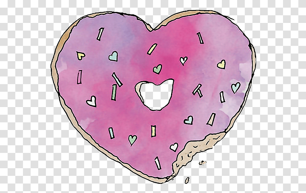 Download Heart Cool Tumblr Donuts Doughnut, Pillow, Cushion, Sweets, Food Transparent Png