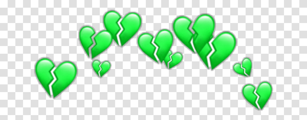 Download Heart Crown Green Broken Heart Emoji, Light, Recycling Symbol, Rubber Eraser, Pill Transparent Png