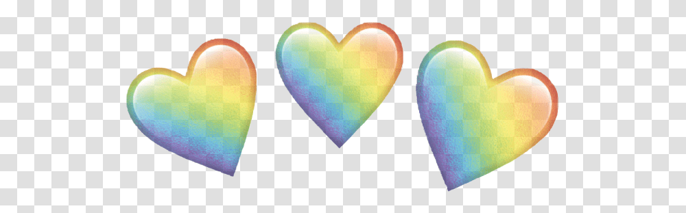 Download Heart Crown Rainbow Love Cute Rainbow Heart Emoji, Interior Design, Indoors, Cushion, Tennis Ball Transparent Png