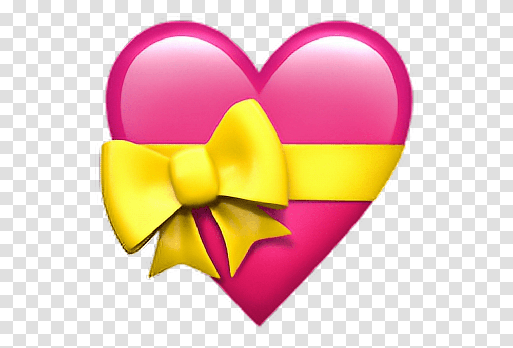 Download Heart Emoji Ios Emojipedia Heart With Bow Emoji, Balloon, Tie, Accessories, Accessory Transparent Png
