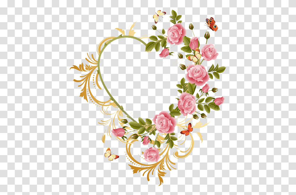 Download Heart Frame Happy Rose Day Yellow Rose Heart Flower Frame, Graphics, Floral Design, Pattern, Plant Transparent Png