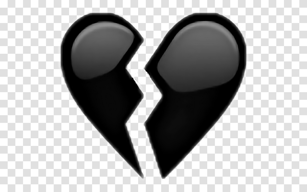 Download Heart Heartbroken Black Color Emoji Faces Anime Black Broken Heart Emoji, Label, Text, Plectrum, Hand Transparent Png