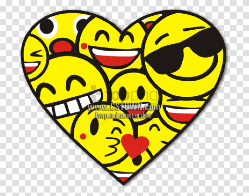 Download Heart Shape Smile Face Emoji Happy, Label, Text, Plectrum, Sticker Transparent Png