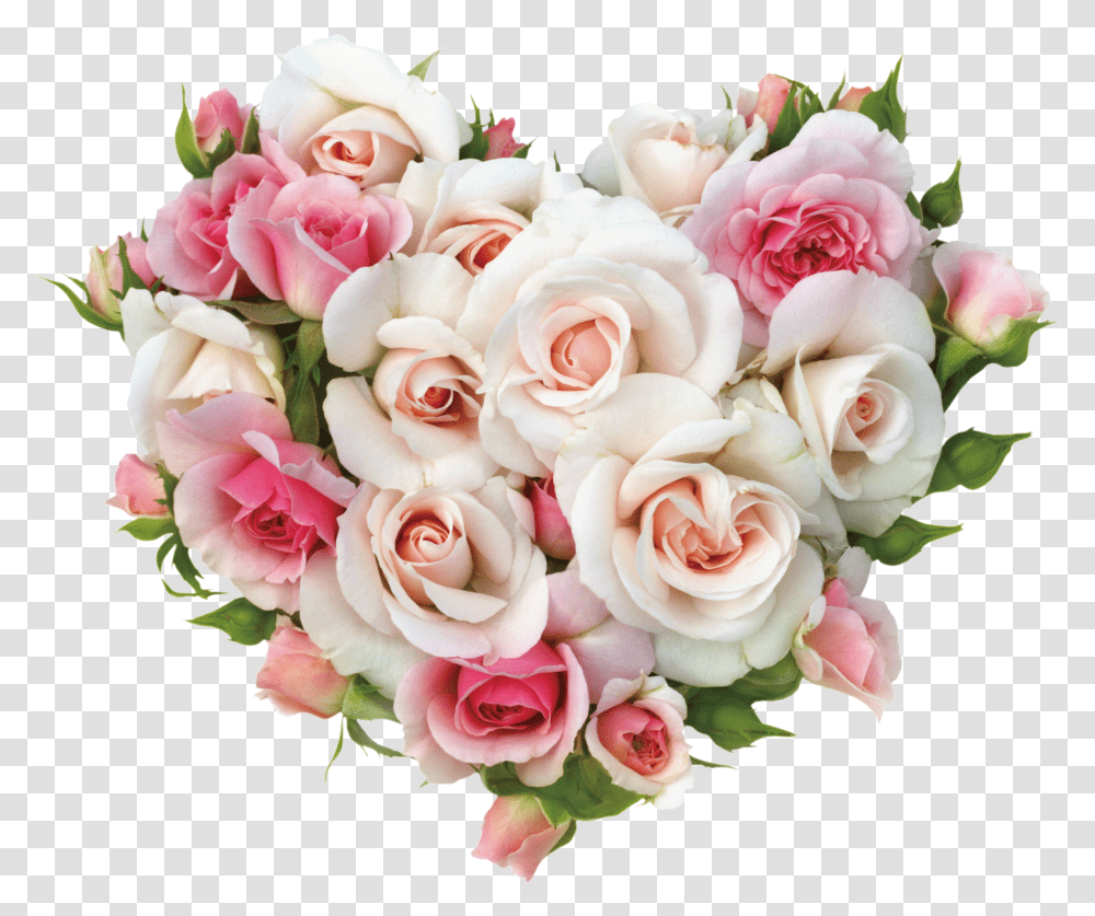 Download Heart Shaped Flower Decoration Vector Pink And Pink Flower Bouquet Transparent Png