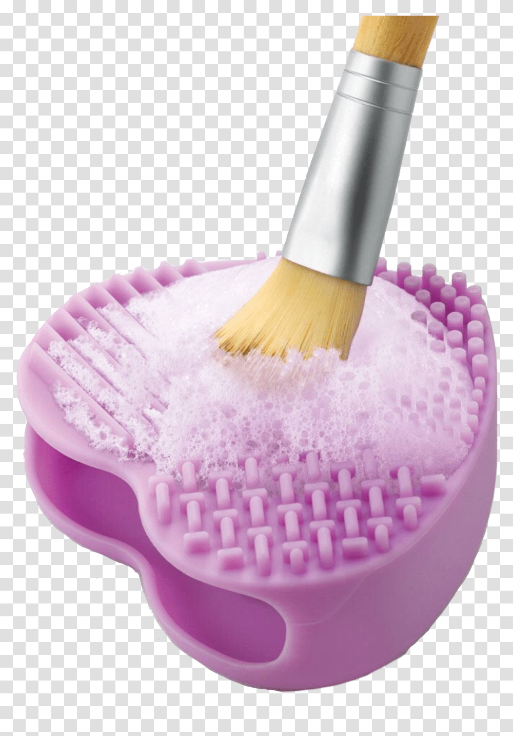 Download Heart You Makeup Brush Cleaner Makeup Brush Scrub Brush, Tool, Birthday Cake, Dessert, Food Transparent Png