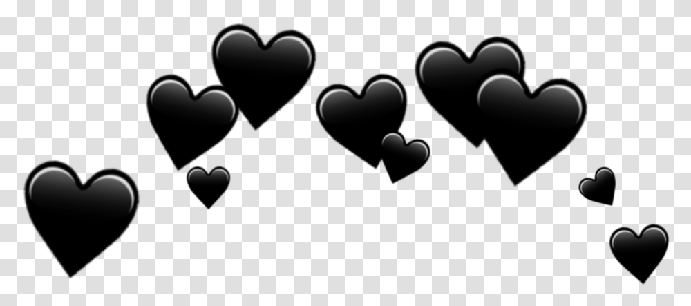 Download Hearts Black Emoji Background Black Heart Crown, Outdoors, Nature, Condo Transparent Png