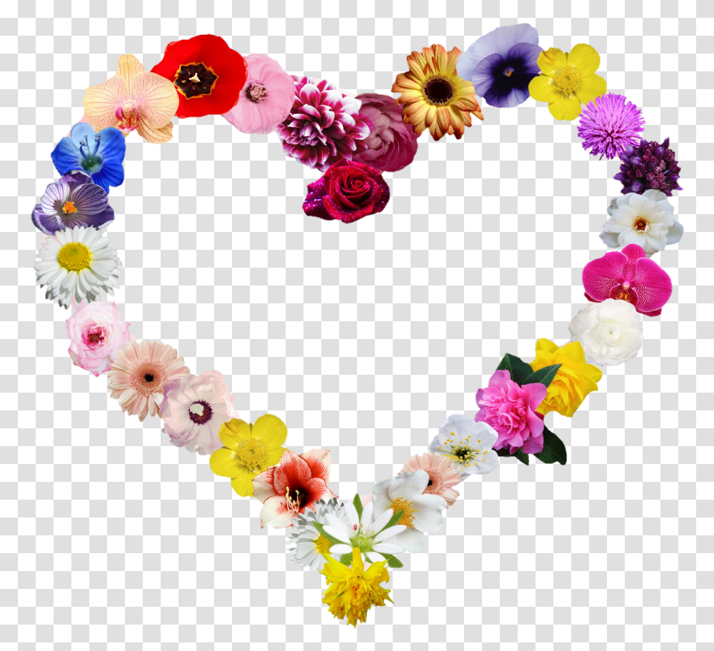 Download Heartshapes Heart Flowers Flowers In Heart Shape, Plant, Blossom, Flower Arrangement, Ornament Transparent Png