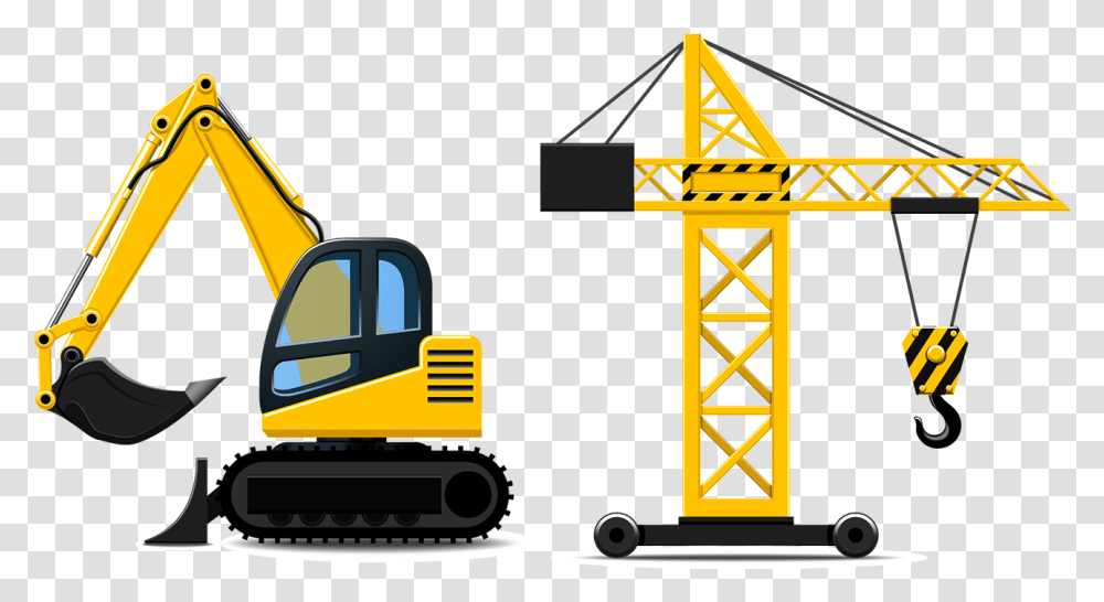 Download Heavy Car Equipment Construction Tools Vector, Bulldozer, Tractor, Vehicle, Transportation Transparent Png