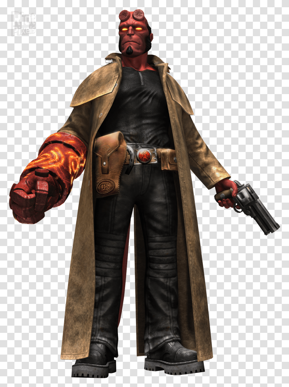 Download Hellboy Photos Hellboy, Clothing, Person, Costume, Overcoat Transparent Png