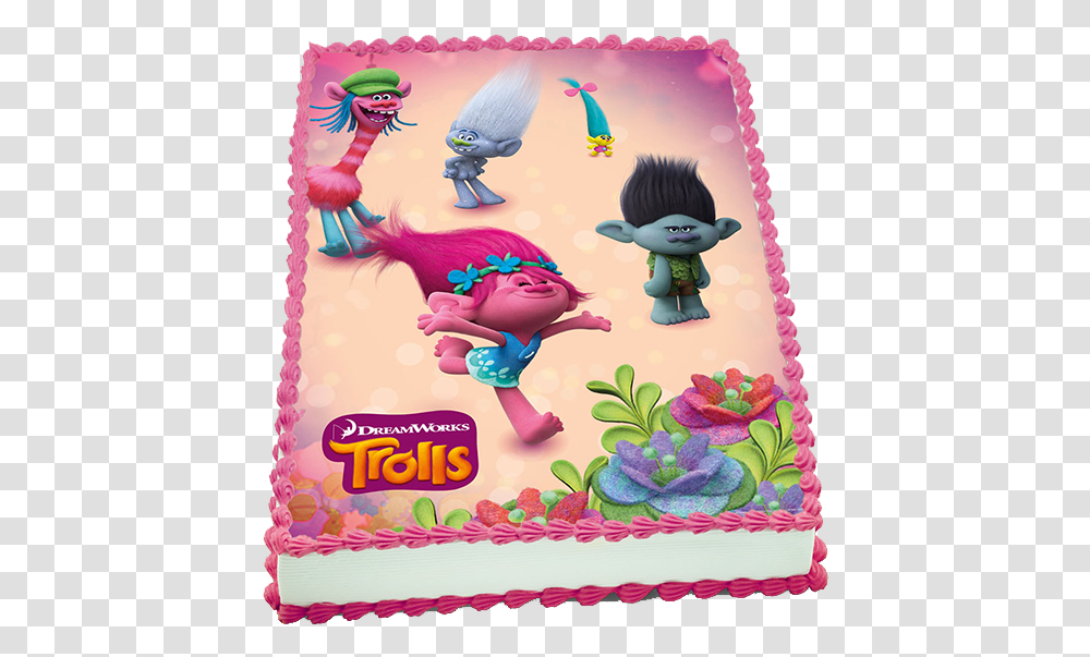 Download Hello Trolls Dreamworks Trolls Poppy Canvas Wall Birthday Cake, Dessert, Food, Bird, Icing Transparent Png