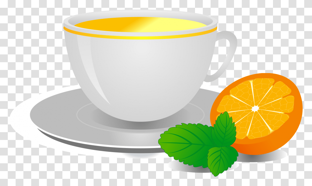 Download Hibiscus Tea Coffee Cup Orange Pu Er Tea Full Coffee Cup, Saucer, Pottery, Plant, Beverage Transparent Png